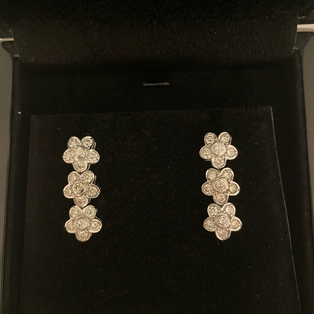 Elegant Diamond Flower Earrings